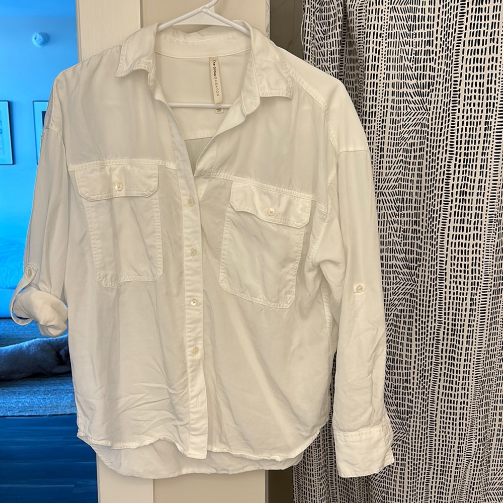 Aritzia utility white button down